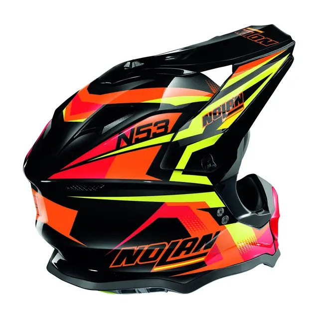 Nolan N53 Fender Met.sort/oransj MX-hjelm, komfort, agressiv design 