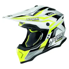 Nolan N53 Fender Met.hvit/gul MX-hjelm, komfort, agressiv design