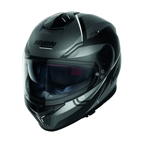 Nolan N80-8 Astute Matt gr&#229; Sporty helhjelm N-Com Komfort Solvisir