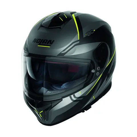 Nolan N80-8 Astute Matt gul Sporty helhjelm N-Com Komfort Solvisir