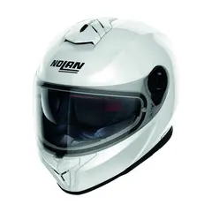 Nolan N80-8 Classic Metalic hvit Sporty helhjelm, N-Com, Komfort, Solvisi