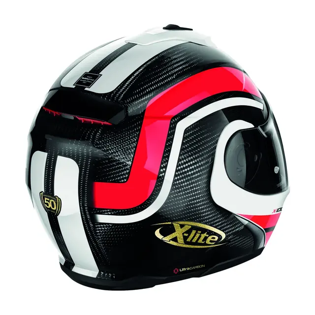 X-lite X-1005UC 50thAnniversary Carbon/rød/hvit, Premium Åpningshjelm 