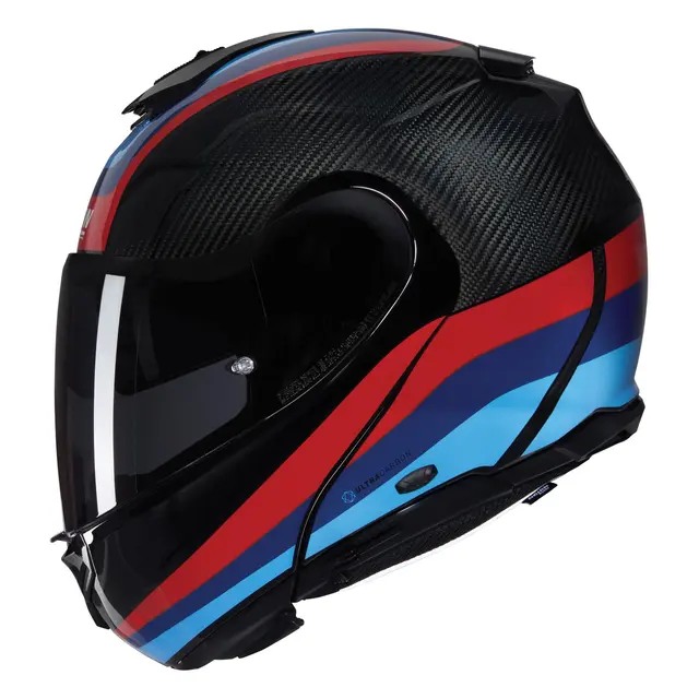 Nolan X-1005UC GrandTour Rød/blå ECE 22-06 Premium Åpningshjelm N-Com 