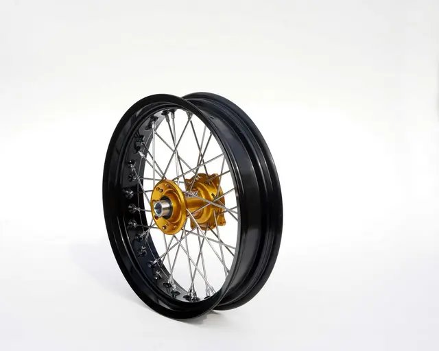 REX 17x3.50 Suzuki Framhjul - 22mm aksel RMZ 250/450, 05->  Sort Ring, Gull Nav 