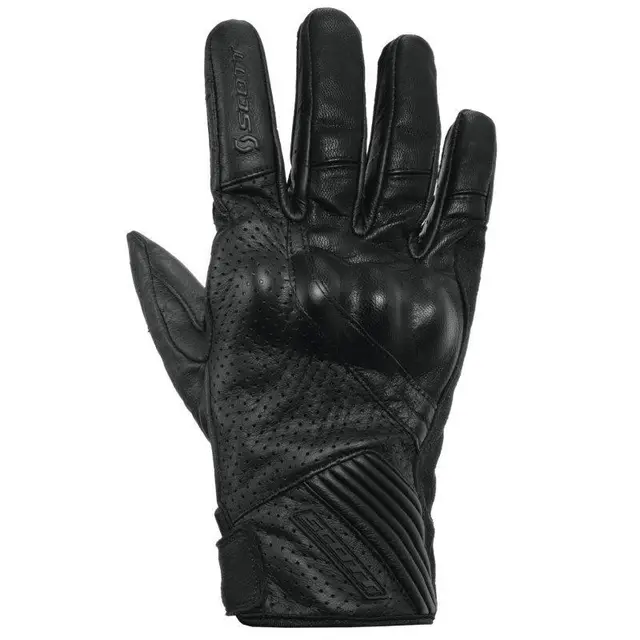Scott Lane 2 Hansker - Sort L MC hanske i perforert nappa geiteskinn 