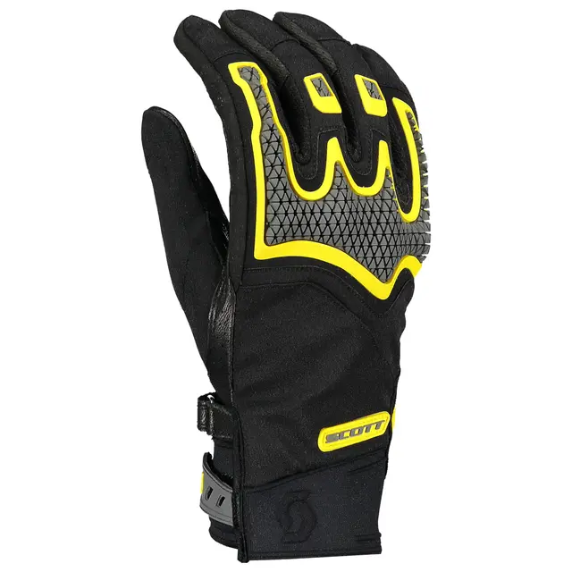 Scott Dualraid Hanske - Sort/Gul, L Kort mansjett, mye ventilasjon, polstret 