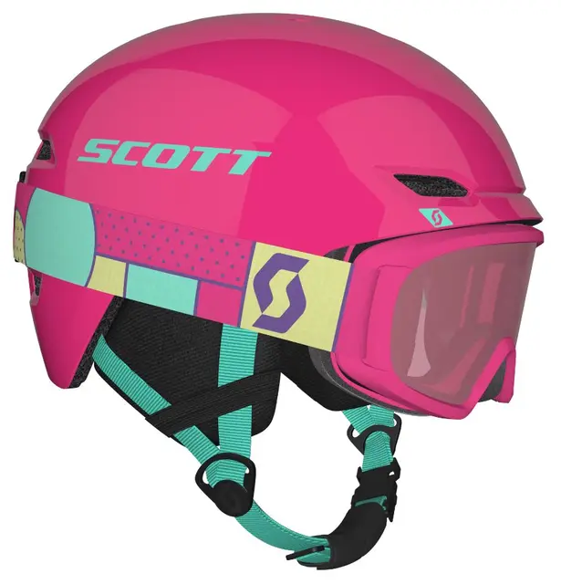 Scott Keeper 2 Jr Hjelmsett - Mint/Rosa Barnehjelm som leveres med Witty briller 