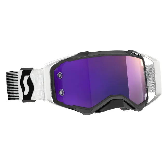 Scott Prospect MX Brille -  Sort/Hvit Premium Sort - Lilla Chrome WORKS Linse 