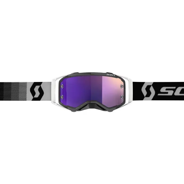 Scott Prospect MX Brille -  Sort/Hvit Premium Sort - Lilla Chrome WORKS Linse 