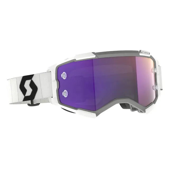 Scott Goggle Fury white/black purple chrome works 
