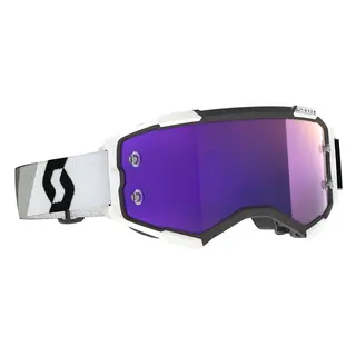 Scott Fury MX Brille - Premium Sort/Hvit Premium Sort, Lilla Chrome WORKS Linse