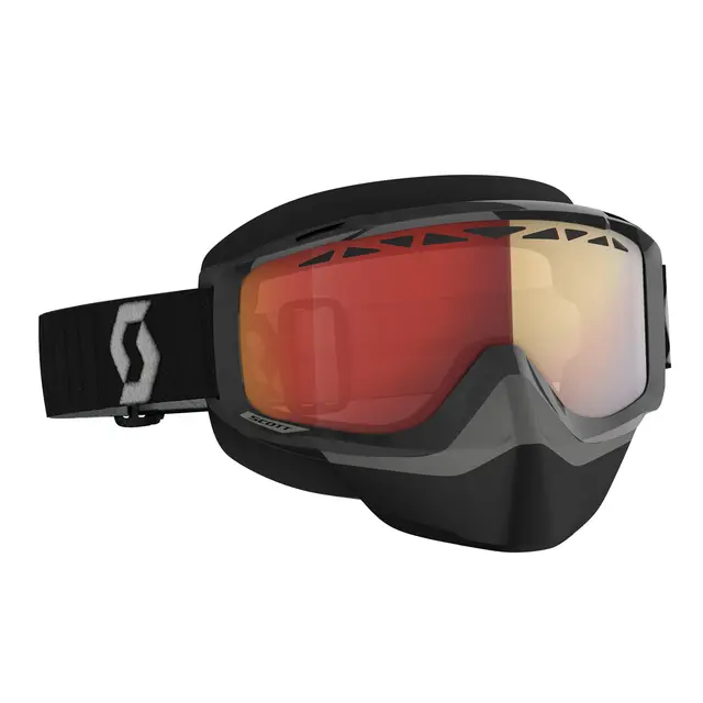 Scott Split OTG SX Brille - Sort/Grå Lyssensitiv Rød Krom Linse 