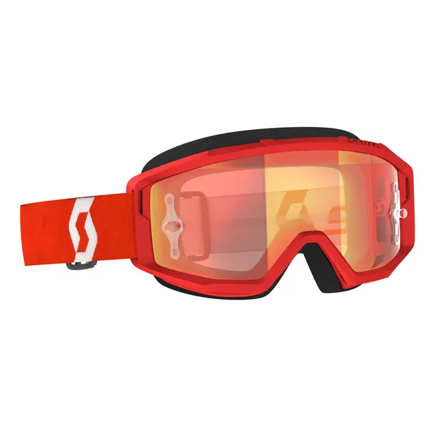 Scott Primal MX Brille - Rød/Hvit Oransj Krom WORKS Linse 