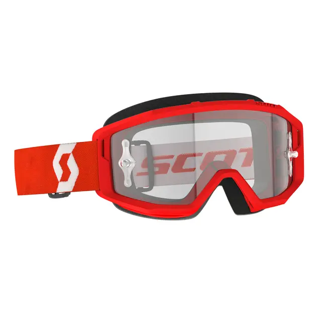 Scott Primal MX Brille - Rød/Hvit Klar WORKS Linse 