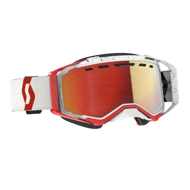 Scott Prospect SX Brille LS - Hvit/Rød Lyssensitiv Rød Krom Linse, Med Kontrast 