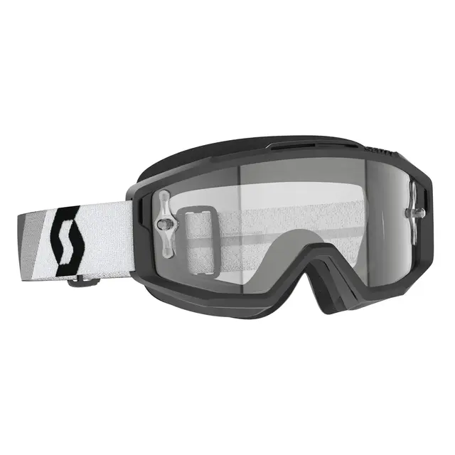 Scott Split OTG MX Brille - Pr.Sort/Hvit Klar WORKS Linse - For Brillebrukere 