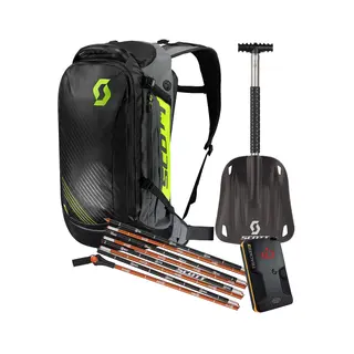 Scott Sekk SMB 22 - Sort/Gul, Kit-4 Spade, s&#248;kestang, skreds&#248;ker &amp; sekk