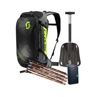 Scott Sekk SMB 22 - Sort/Gul, Kit-3 Spade, s&#248;kestang, skreds&#248;ker &amp; sekk