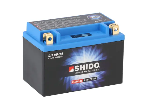 Shido LTX16-BS Lithium - 12V ATV/MC/Snøscooter Batteri