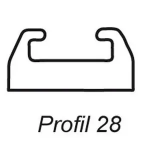 Sleide Profil 28, 178cm Sort - BRP Profil 28, Sort