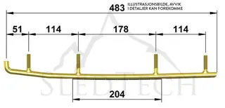 Styreskinne Arctic Cat X-Calibar II Koromant, Selges parvis OEM:0703-360