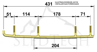 Styreskinne Arctic Cat X-Calibar II Koromant, Selges i par