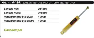 St&#248;tdemper Arctic Cat  Bakre Kimpex Gold 0604-308/0604-311/0604-659/1604-372