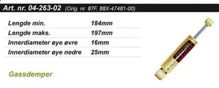 St&#248;tdemper Yamaha Senter Kimpex Gold 87F4748100, 88X4748100