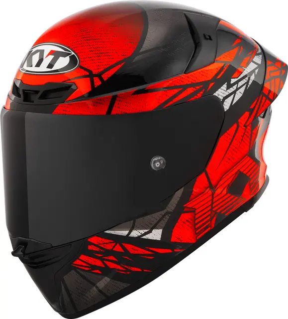 KYT TT-REVO Combustion Matt rød Sportslig helhjelm med racing design 