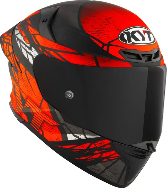 KYT TT-REVO Combustion Matt rød Sportslig helhjelm med racing design 