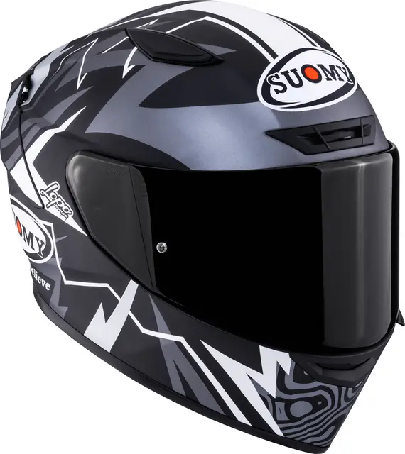 Suomy Track-1 Sam Lowes 2025 M.Sort Racinghjelm Ventilert 3komponent fiber 