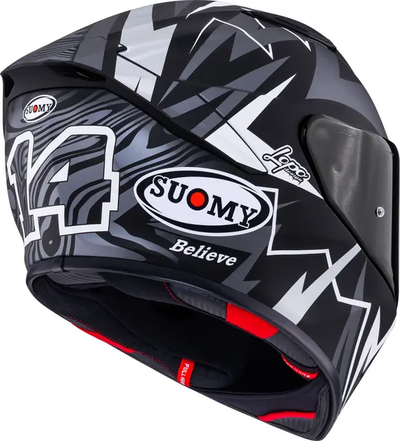 Suomy Track-1 Sam Lowes 2025 M.Sort Racinghjelm Ventilert 3komponent fiber 