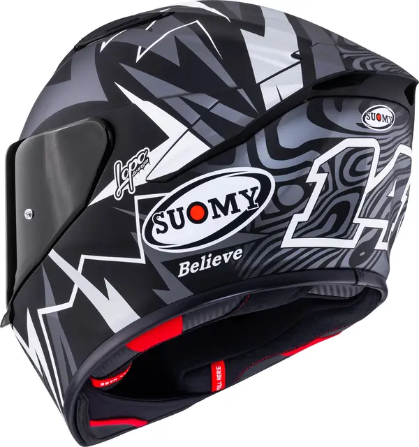 Suomy Track-1 Sam Lowes 2025 M.Sort Racinghjelm Ventilert 3komponent fiber 