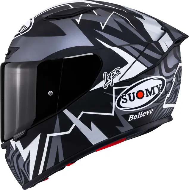 Suomy Track-1 Sam Lowes 2025 M.Sort Racinghjelm Ventilert 3komponent fiber 