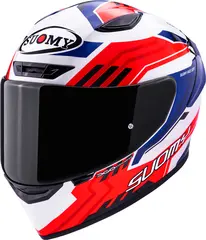 Suomy Track-1 Framework Hvit/Rød/blå Racinghjelm Ventilert 3komponent fiber