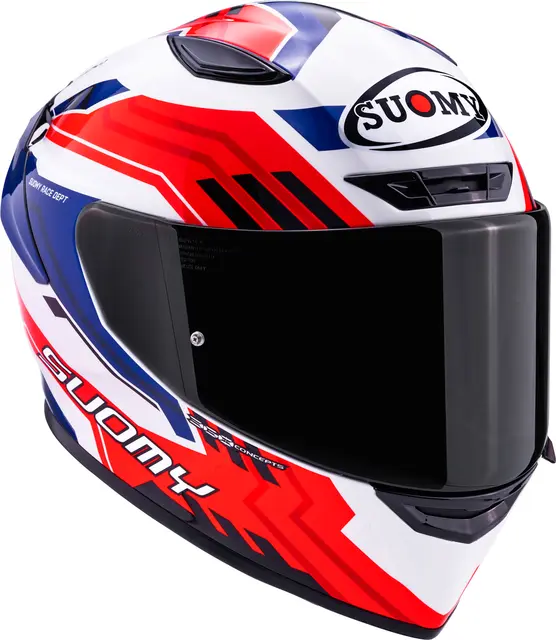 Suomy Track-1 Framework Hvit/Rød/blå Racinghjelm Ventilert 3komponent fiber 