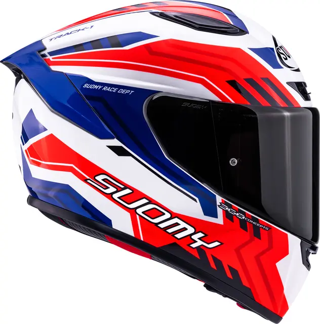 Suomy Track-1 Framework Hvit/Rød/blå Racinghjelm Ventilert 3komponent fiber 