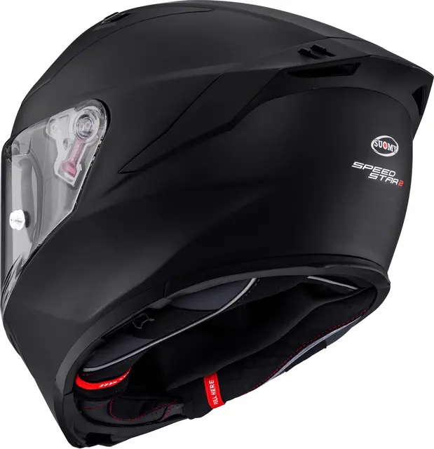 Suomy Speedstar2 Plain Matt Sort Sport helhjelm med solvisir 3komp.fiber 