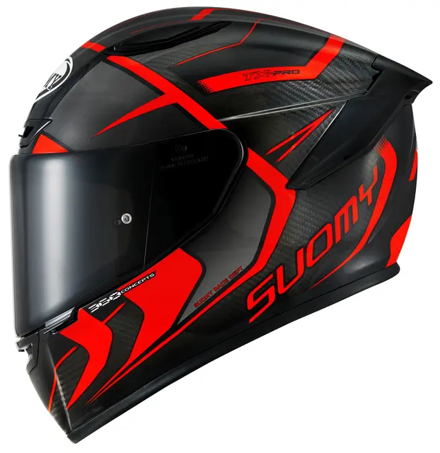 Suomy TX-PRO Advance Rød Racinghjelm Ventilert 3komponent skall 