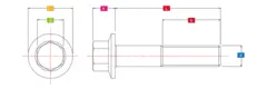 ZETA Gr5-TI Forgh Flange Bolt M8 P1.25