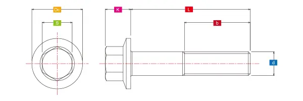ZETA Gr5-TI Forgh Flange Bolt M8 P1.25 