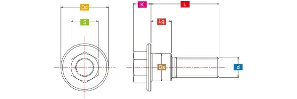 ZETA Gr5-Ti Flange Bolt M6 P1.0 