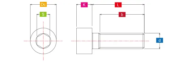 ZETA Gr5-TI Titaniums Cap Screw M6 8-24mm 