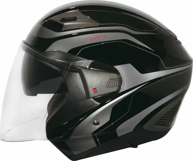 Zeus 611 Hjelm - TT2 Sort MC halvhjelm m/solvisir 