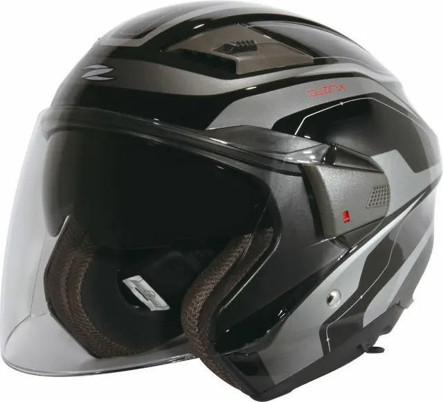 Zeus 611 Hjelm - TT2 Sort MC halvhjelm m/solvisir 