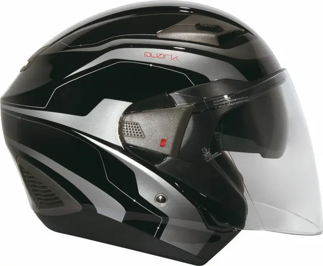 Zeus 611 Hjelm - TT2 Sort MC halvhjelm m/solvisir 