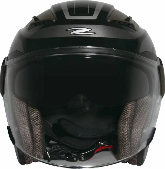 Zeus 611 Hjelm - TT2 Sort MC halvhjelm m/solvisir 