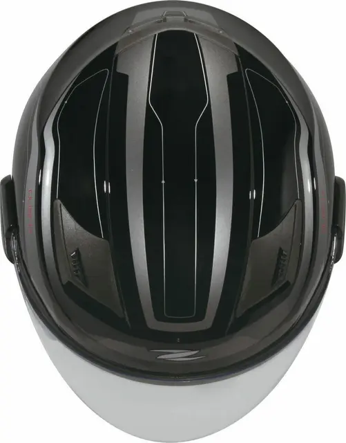 Zeus 611 Hjelm - TT2 Sort MC halvhjelm m/solvisir 