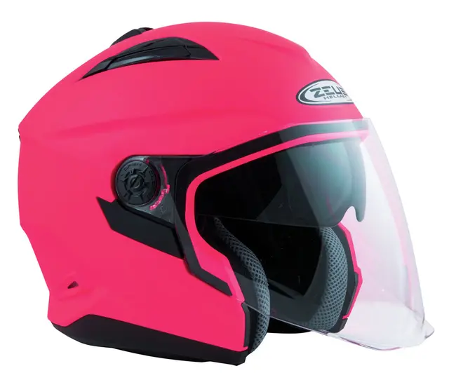 Zeus Jet 613E - Fluor. Rosa Ny halvhjelm m/solvisir 