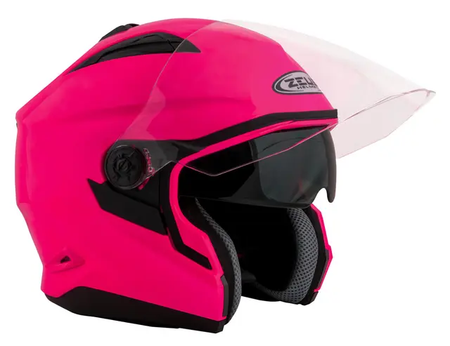 Zeus Jet 613E - Fluor. Rosa Ny halvhjelm m/solvisir 